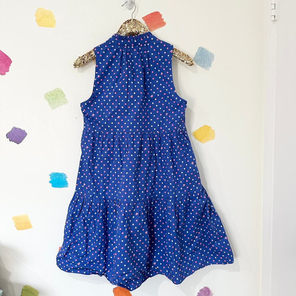 S Lilly Pulitzer Novella Blue Square Sleeveless Ruffle Dress - Picture 7 of 7